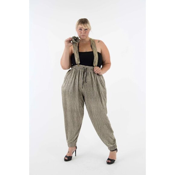 Sante Grace NWT Luxury Crinkle Evening Jogger in Gold size 3X - Picture 7 of 7